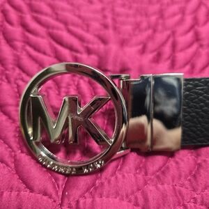 Michael Kors Black Belt with Silver Buckle